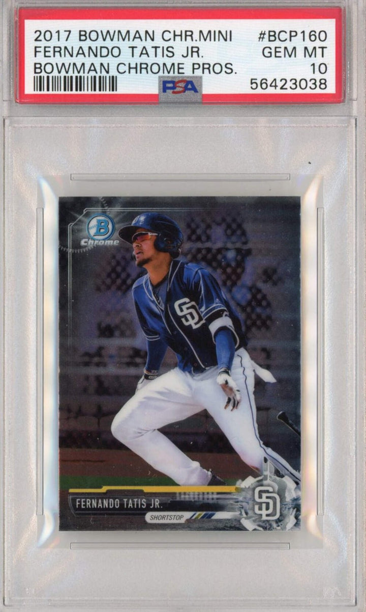 Graded 2017 Bowman Chrome Mini Fernando Tatis Jr. #BCP160 Prospects Rookie RC Ba