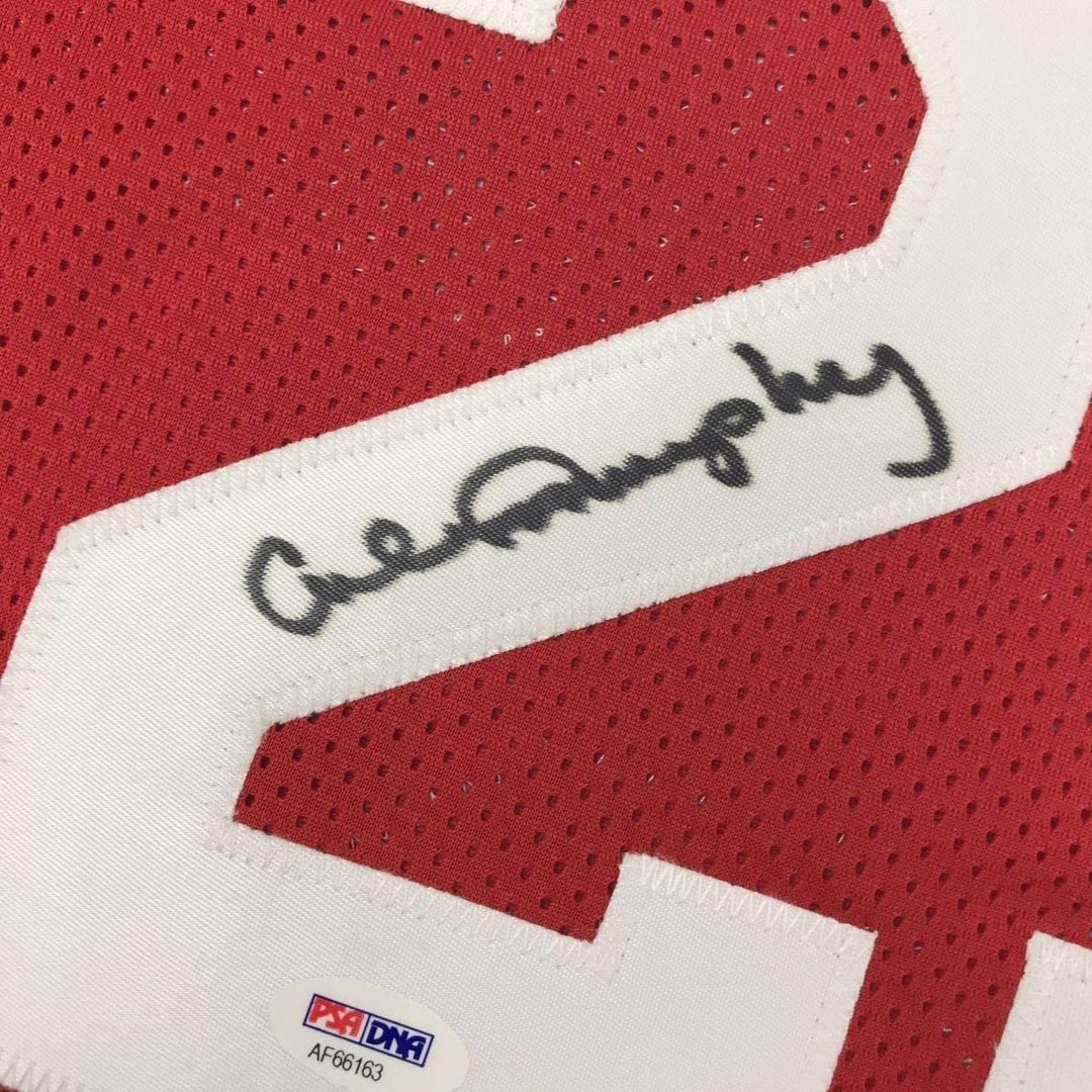 FRAMED Autographed/Signed CALVIN MURPHY 33x42 Houston Red Jersey PSA COA