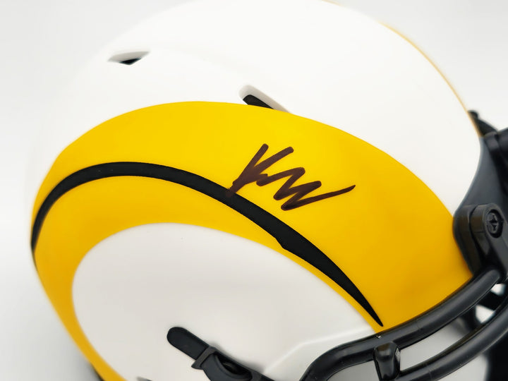 Kyren Williams Signed Rams Lunar Eclipse White Speed Mini Helmet Beckett Witness