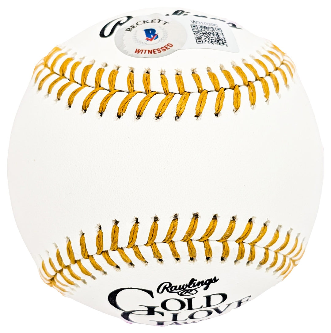 Ron Guidry Auto Official Gold Glove Logo Baseball Yankees 5x Gold Glove Beckett