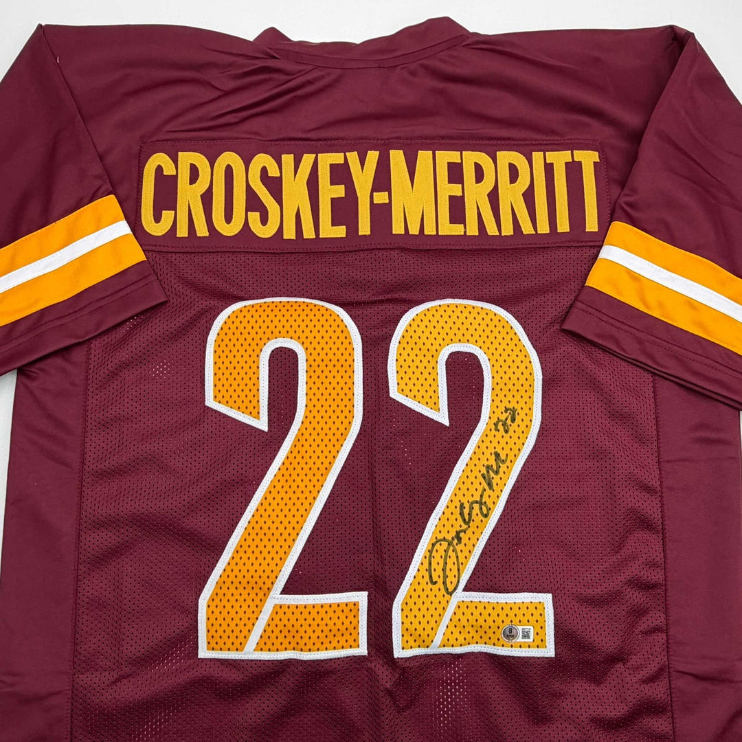 Autographed/Signed Bill Jacory Croskey-Merritt Washington Jersey BAS COA