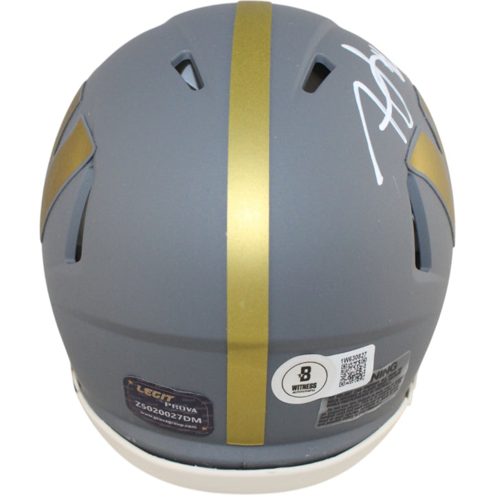 Frankie Luvu Autographed Washington Commanders Slate Mini Helmet Beckett 51706