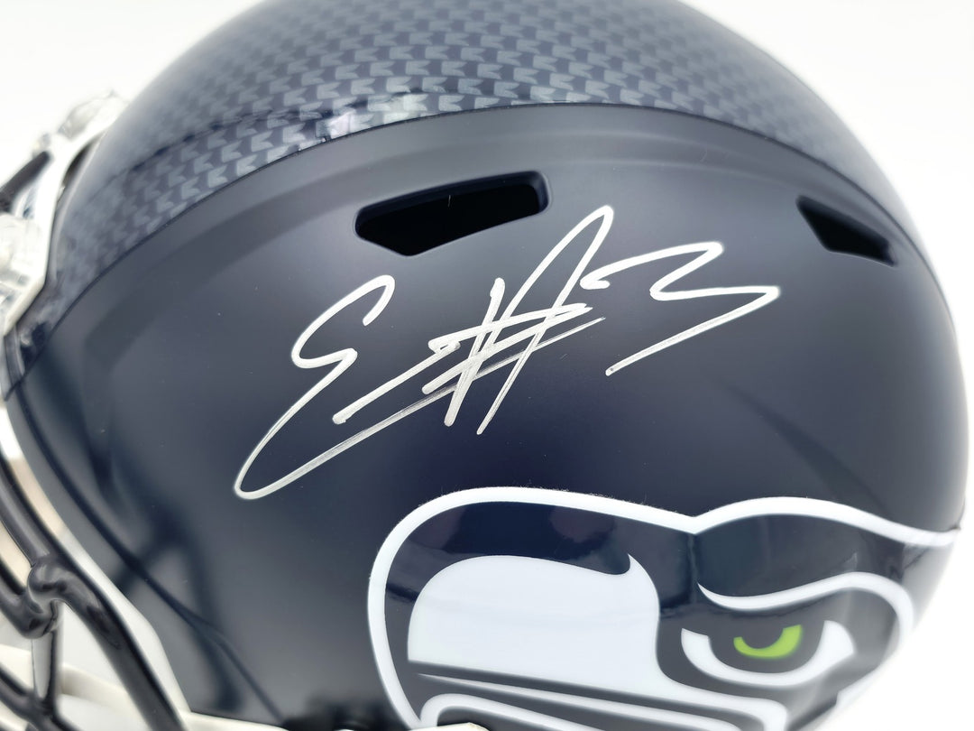 Nick Emmanwori Auto Seahawks Blue Full Size Speed Replica Helmet Beckett 2 Sigs