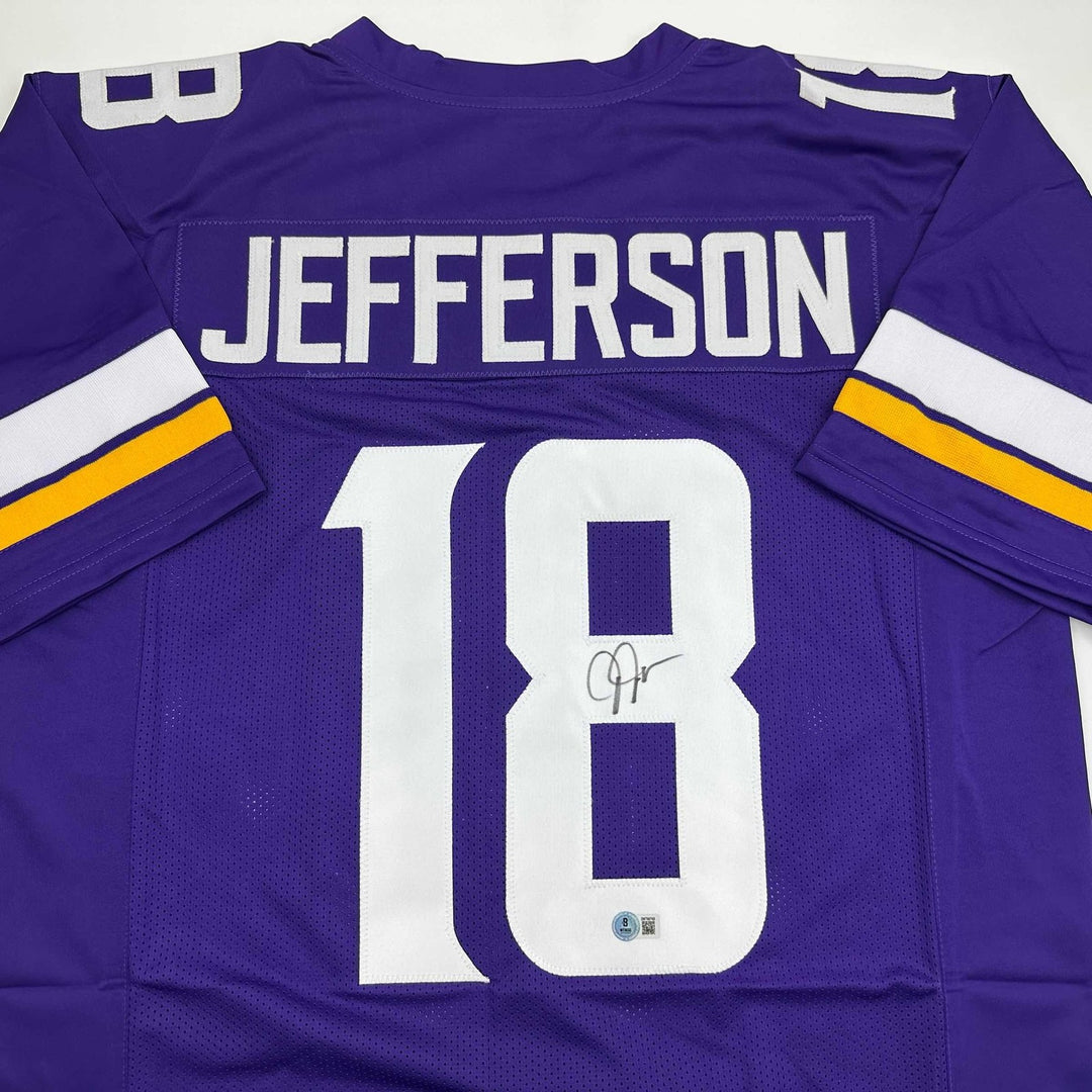 Autographed/Signed JUSTIN JEFFERSON Minnesota Purple Jersey JSA COA