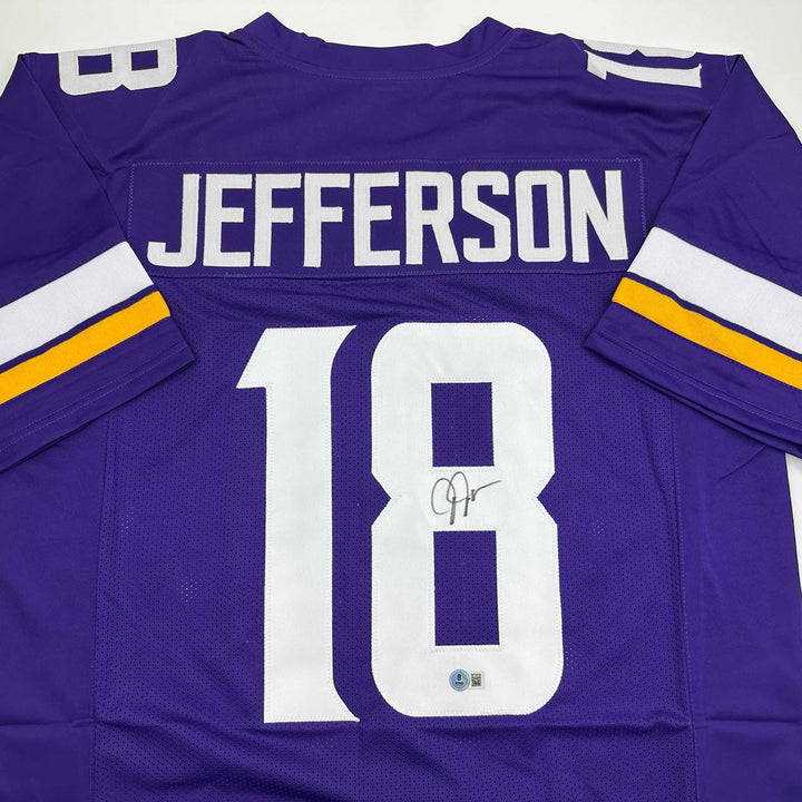 Autographed/Signed JUSTIN JEFFERSON Minnesota Purple Jersey JSA COA