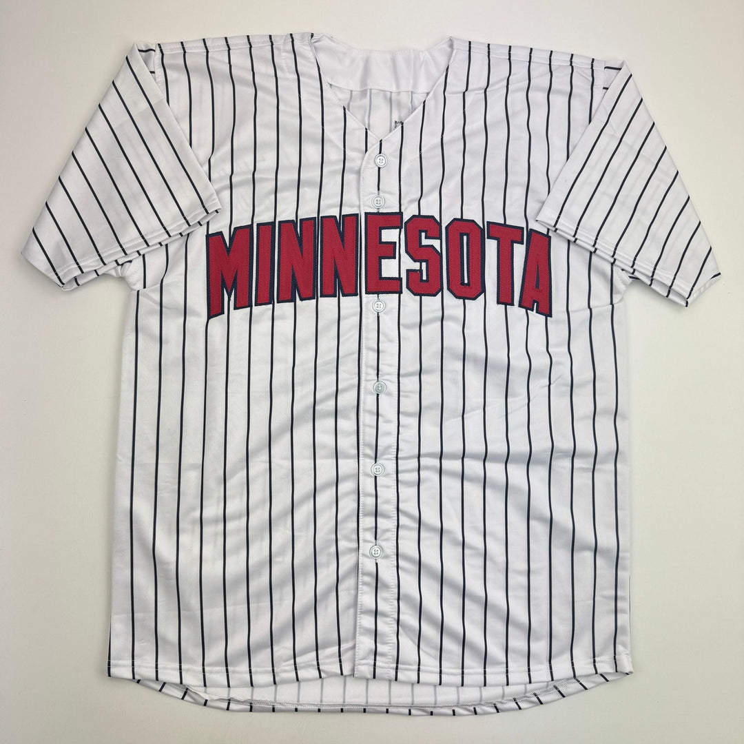 Autographed/Signed Chuck Knoblauch Minnesota Pinstripe Jersey BAS COA