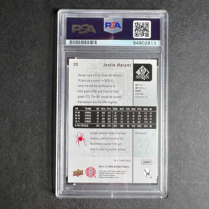 2011-2012 Upper Deck SPA #20 Justin Harper Signed Card AUTO PSA Slabbed Spiders
