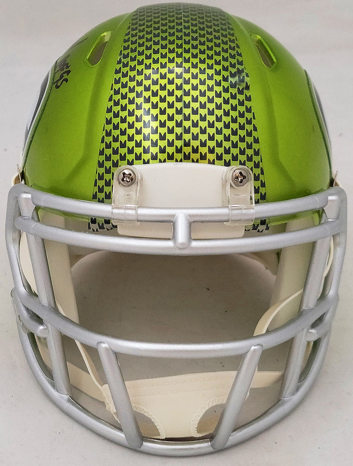 Steve Largent Signed Seattle Seahawks Flash Green Mini Helmet "HOF 95" MCS Holo