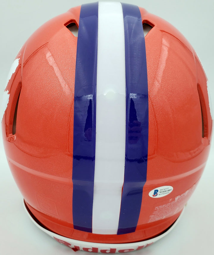 Travis Etienne Auto Clemson Tigers Orange Full Size Auth Helmet 2018 Champ BAS