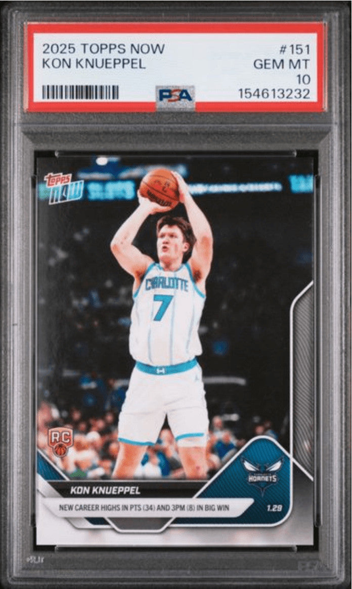 Graded 2025 Topps Now Kon Knueppel #151 Rookie RC Basketball Card PSA 10