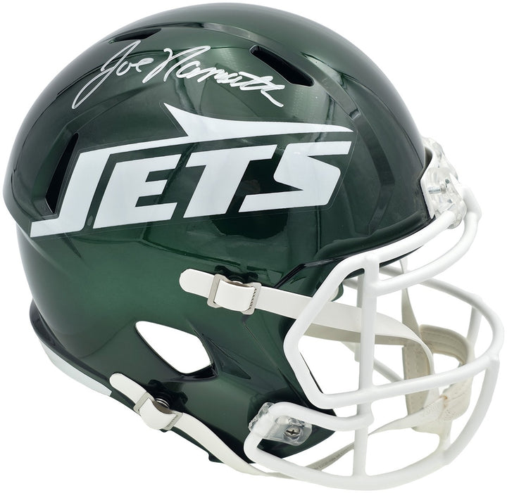 Joe Namath Signed Jets 2024 Green Full Size Speed Replica Helmet PSA/DNA