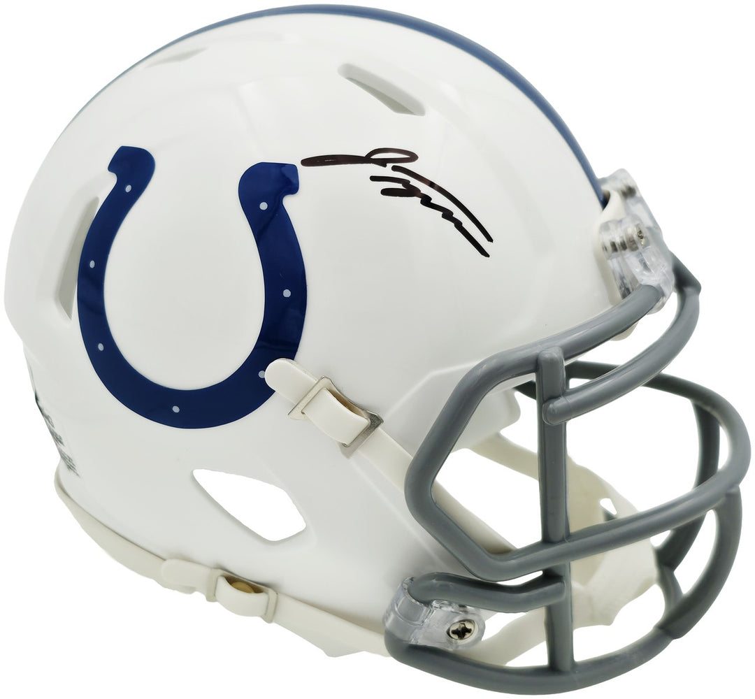 Jonathan Taylor Signed Indianapolis Colts White Speed Mini Helmet Beckett Wit