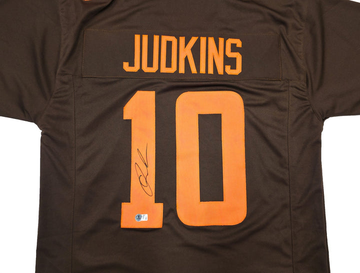 Cleveland Browns Quinshon Judkins Signed Brown Jersey Beckett BAS Witness