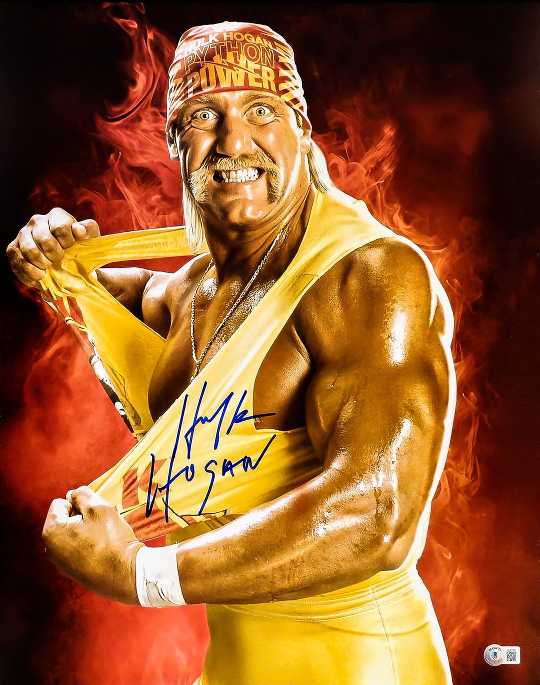 Hulk Hogan Autographed Signed 16x20 Photo WWE Beckett BAS QR