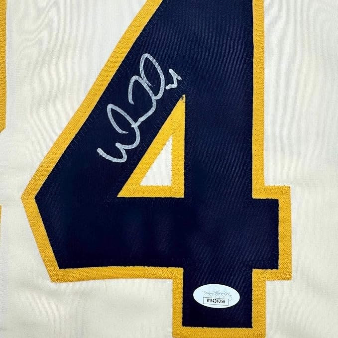 Framed Autographed/Signed Jackson Chourio 35x39 Milwaukee Pin Jersey COA