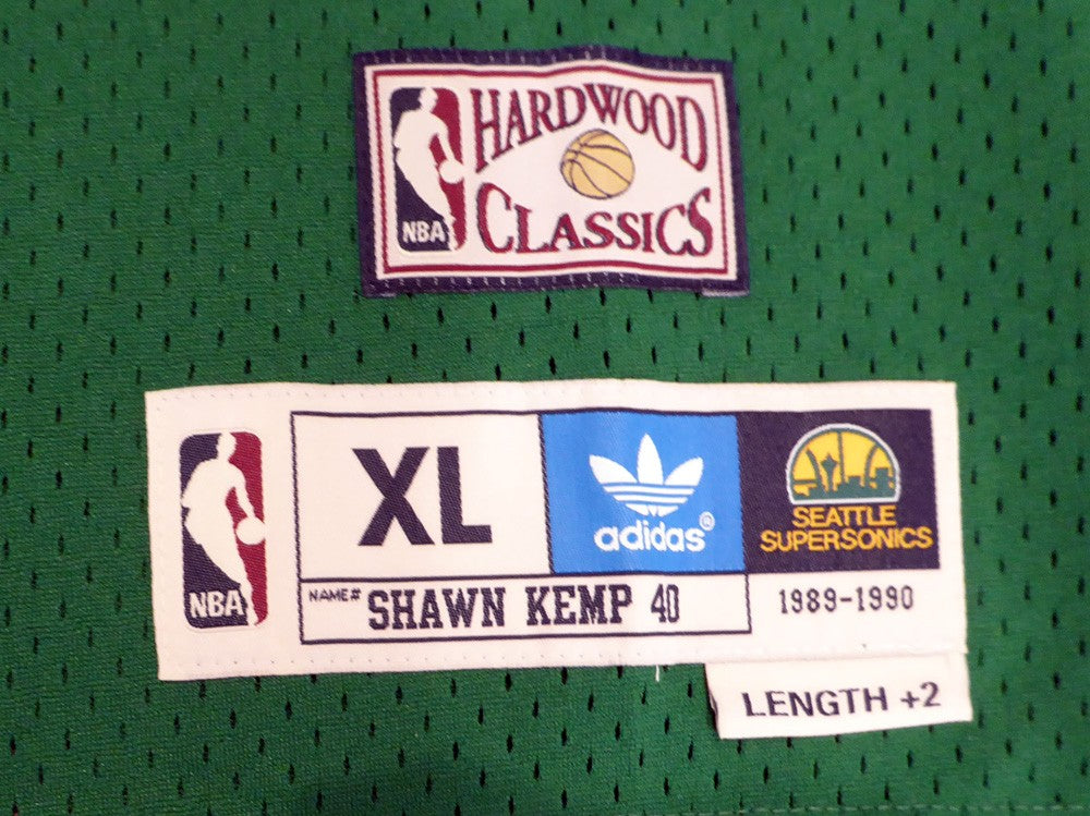 Seattle Sonics Shawn Kemp Auto Green Adidas Hardwood Classics Jersey Size XL MCS