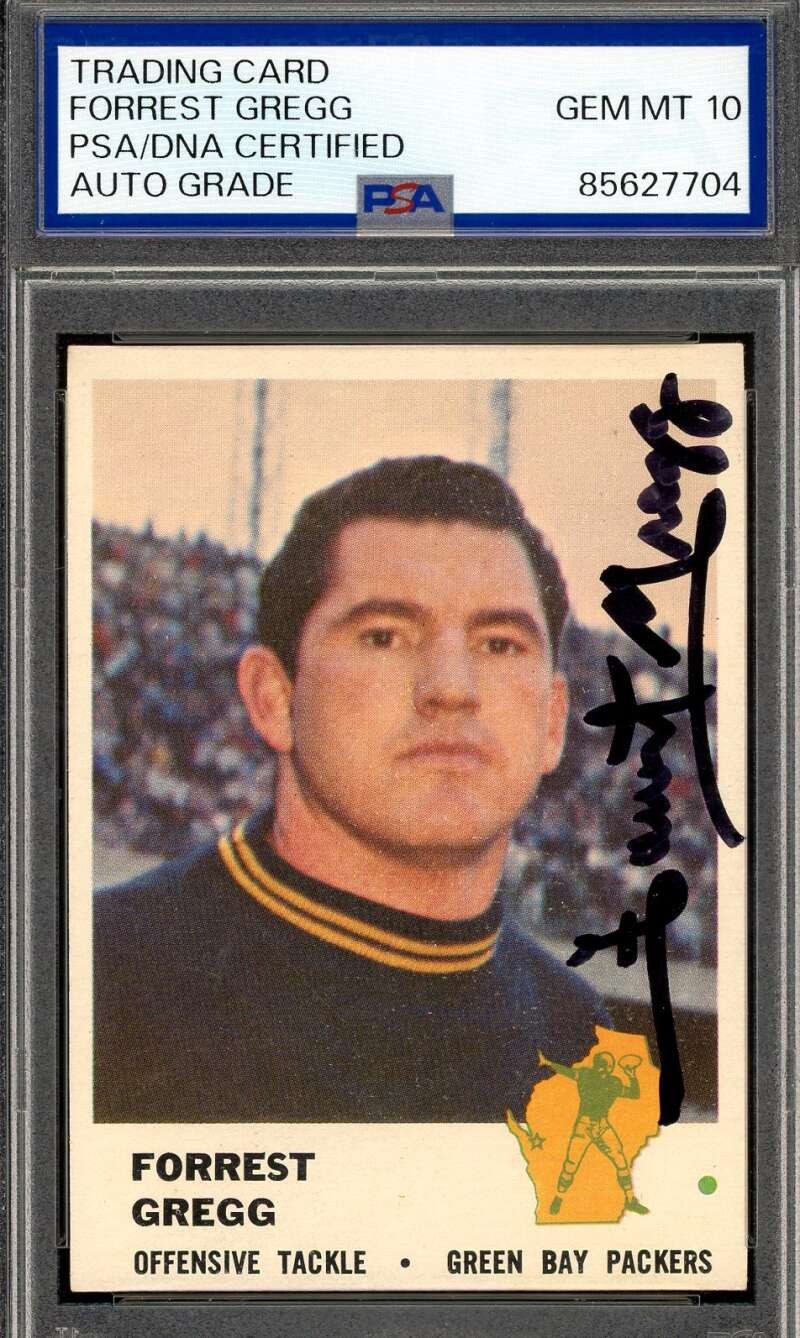 Forrest Gregg Gem Mint 10 PSA DNA Signed 1961 Fleer Autograph
