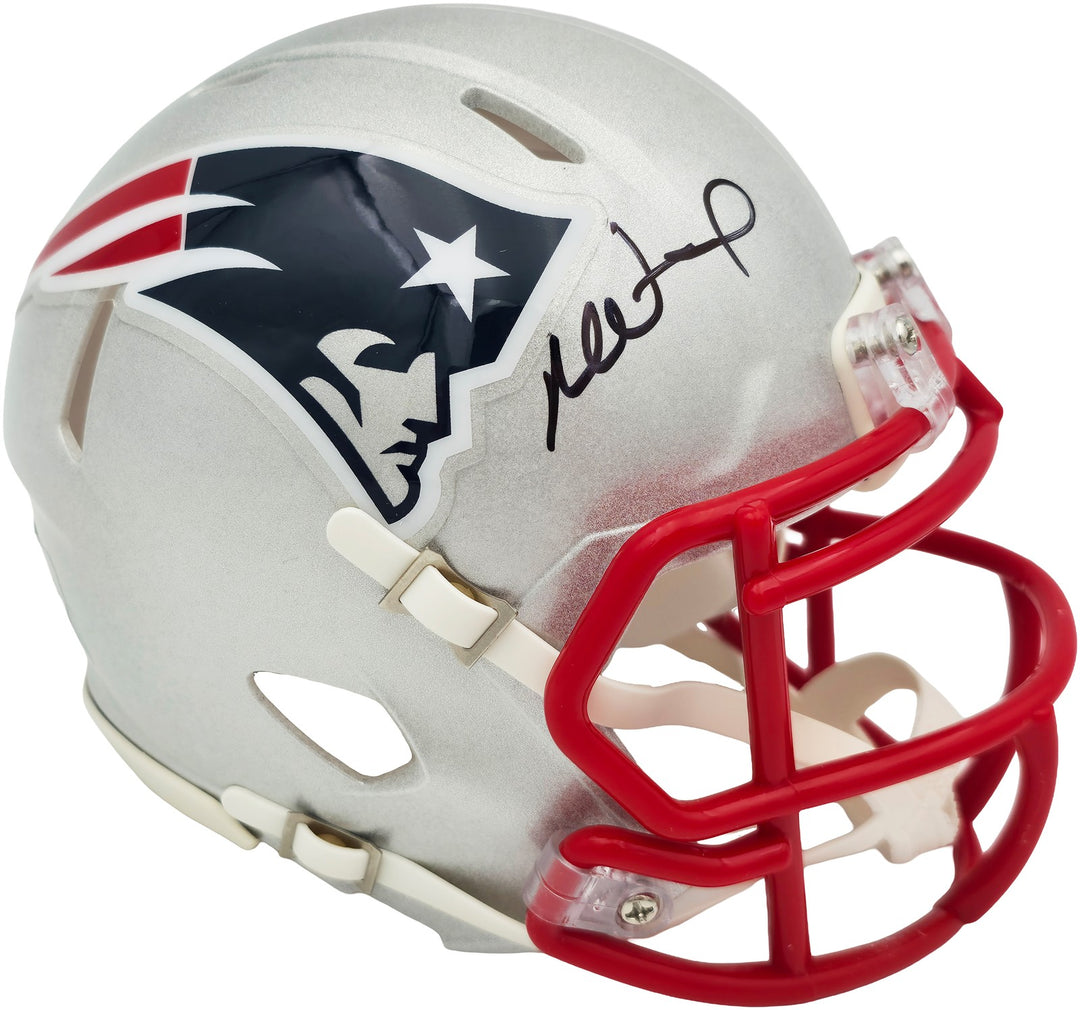 Mike Vrabel Signed Patriots Silver Speed Mini Helmet JSA Witness