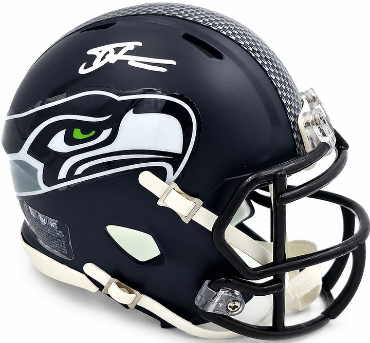 Tory Horton Signed Seahawks Blue SB LX Champions Logo Speed Mini Helmet MCS Holo