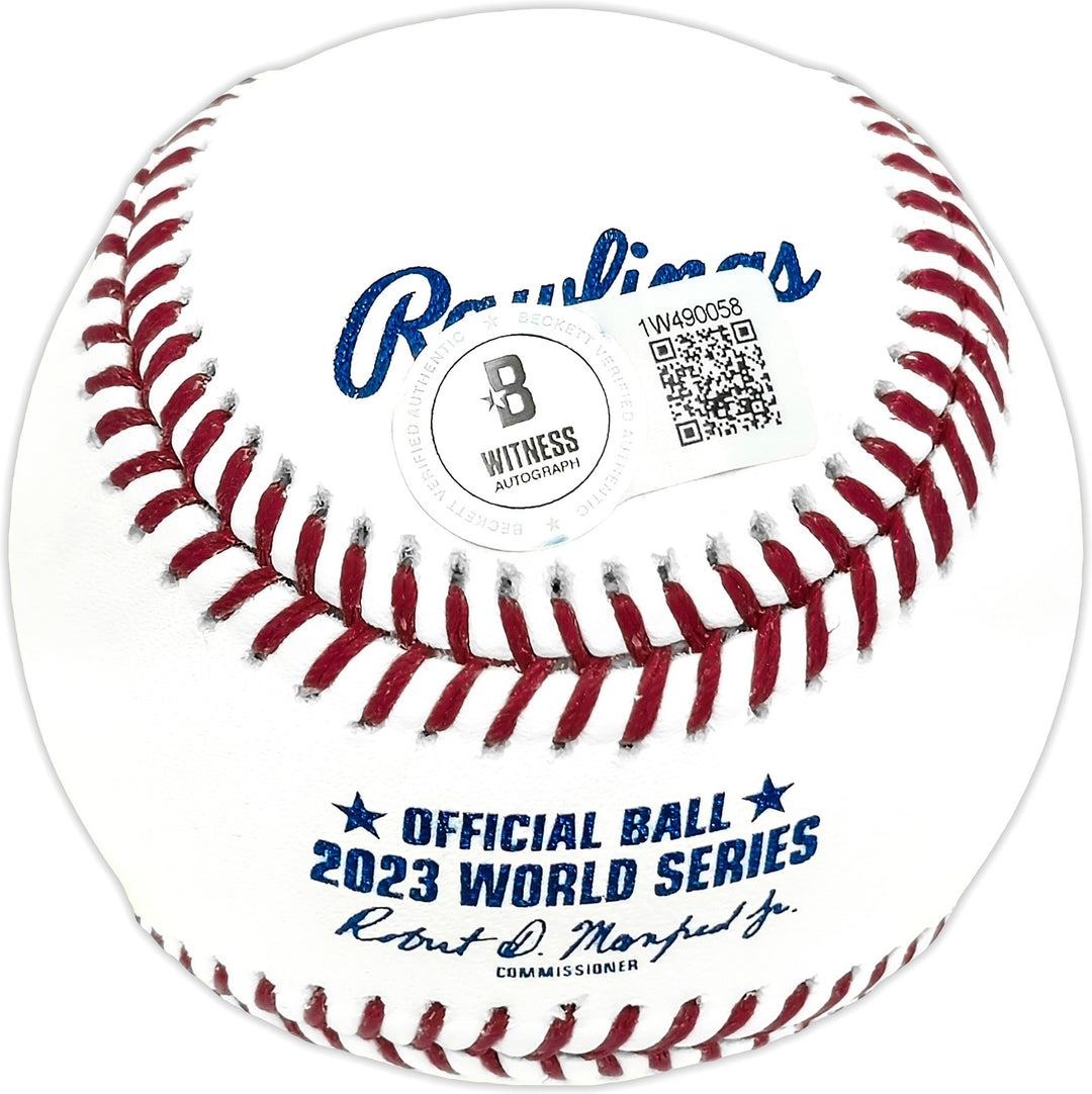 Zac Gallen Signed 2023 WS Logo MLB Baseball Arizona Diamondbacks Beckett Wit