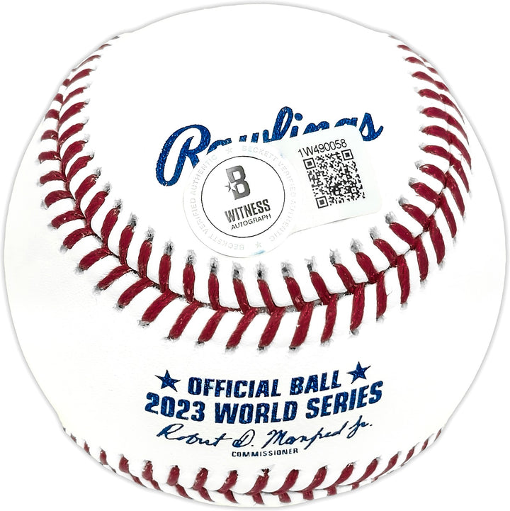 Zac Gallen Signed 2023 WS Logo MLB Baseball Arizona Diamondbacks Beckett Wit