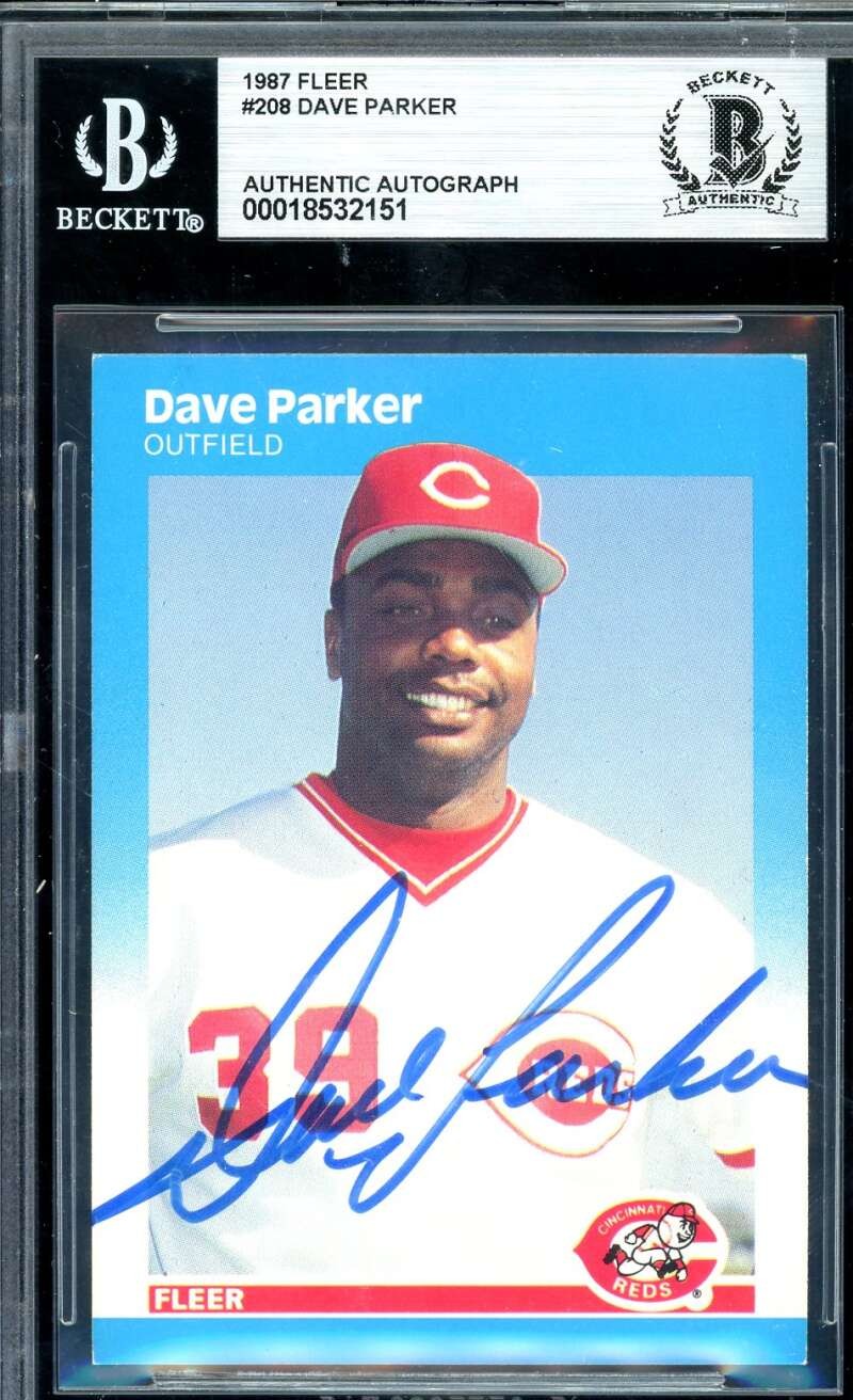 Dave Parker Beckett BAS Signed 1987 Fleer Autograph