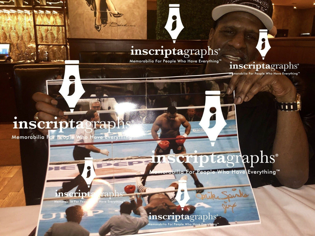 Mike Tyson / Michael Spinks Dual Signed 16x20 Photo #D/20 Inscribed JSA COA RARE