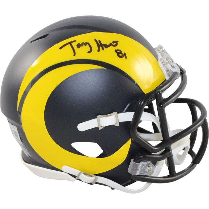 Torry Holt Autographed Los Angeles Rams Rivalries Mini Helmet Beckett WIT 56898