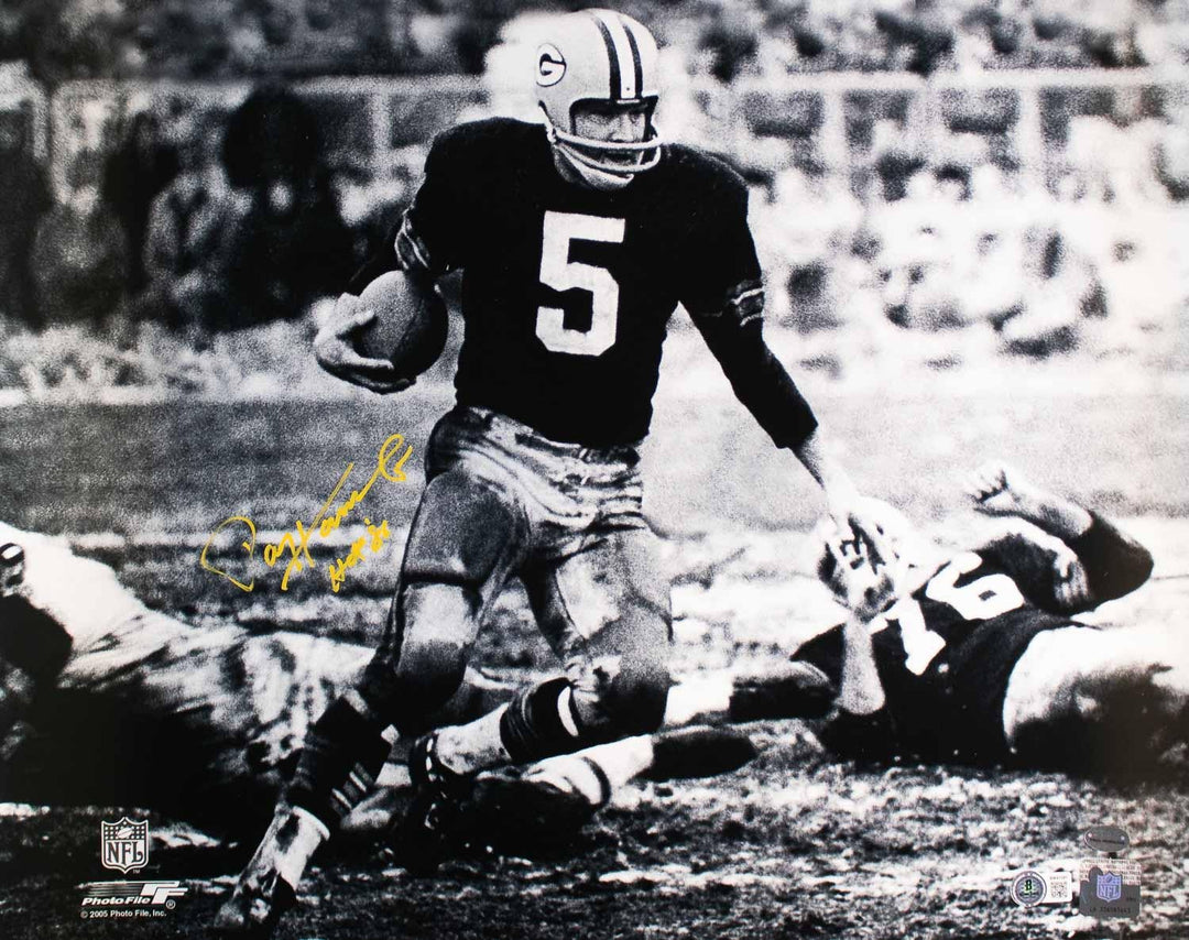 Paul Hornung Signed 16x20 Green Bay Packers B&W Photo HOF 86 BAS