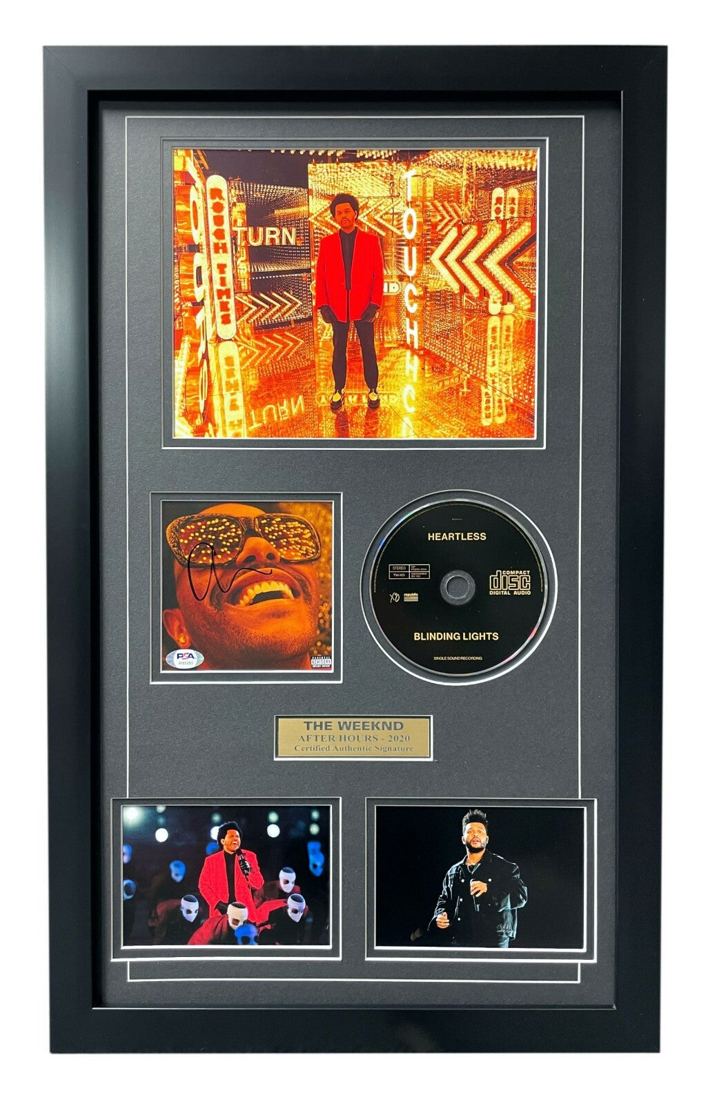 The Weeknd Signed Blinding Lights CD Album Framed Collage PSA/DNA COA Autograph