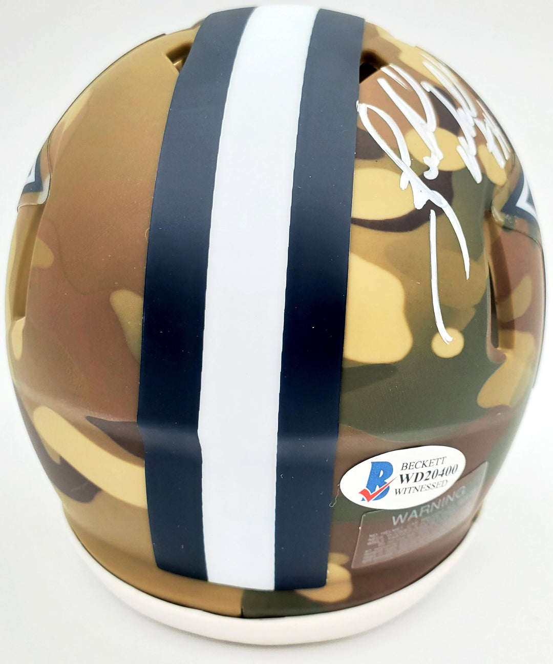 Herschel Walker Signed Dallas Cowboys Camo Speed Mini Helmet Beckett BAS
