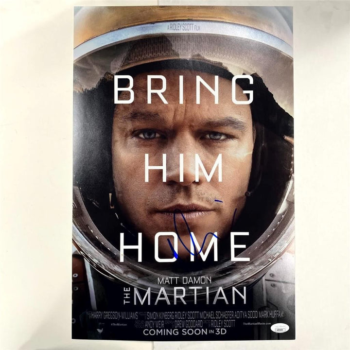Matt Damon signed The Martian 12x18 Poster Photo autograph ~ JSA