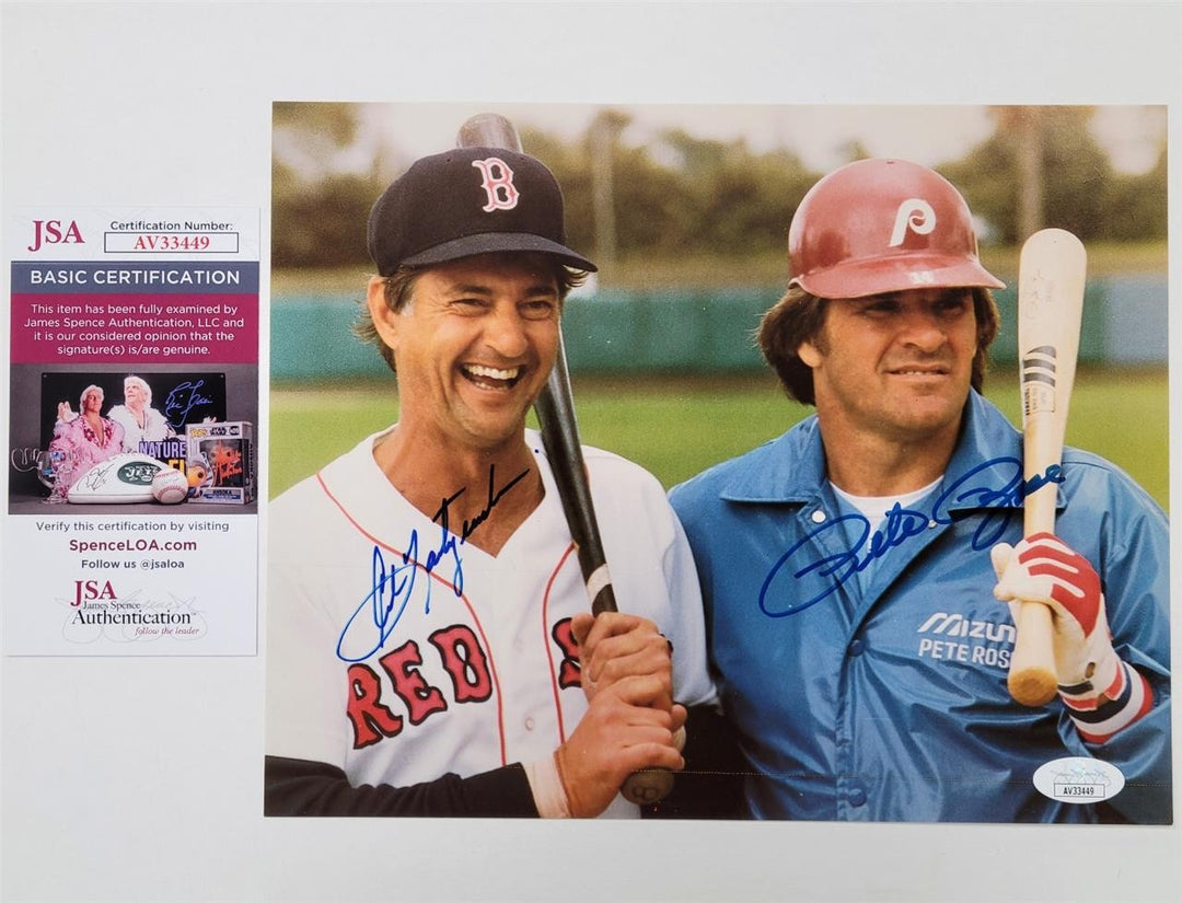 Pete Rose & Carl Yastrzemski signed 8x10 Photo autograph ~ JSA