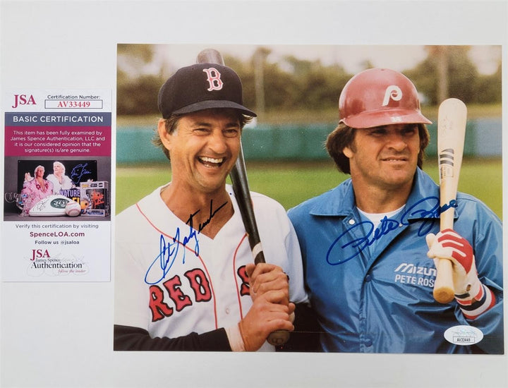 Pete Rose & Carl Yastrzemski signed 8x10 Photo autograph ~ JSA