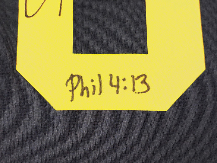 Warriors Stephen Curry Auto Blue Nike Jordan Statement Jersey 48 Bible Verse BAS