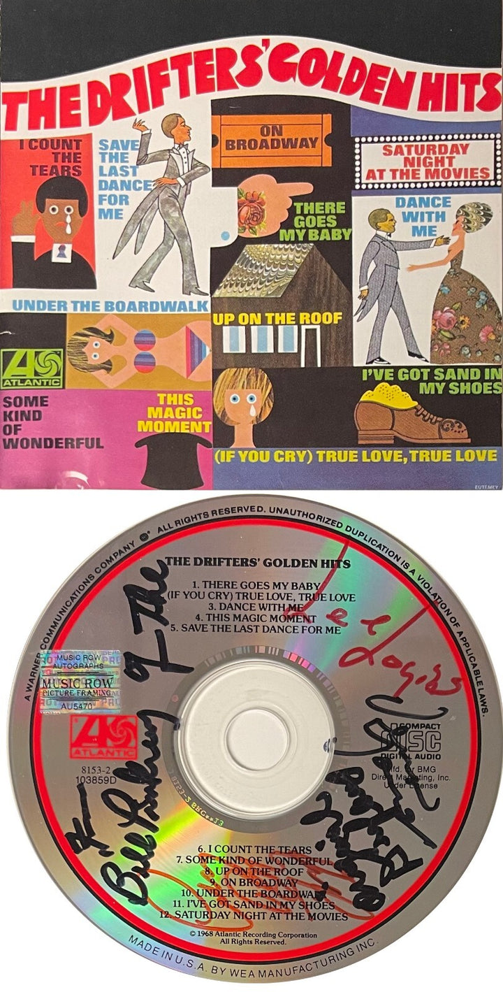 Bill Pinkney & Lee Logan signed The Drifters' Golden Hits Album CD/Cover 4 sigs