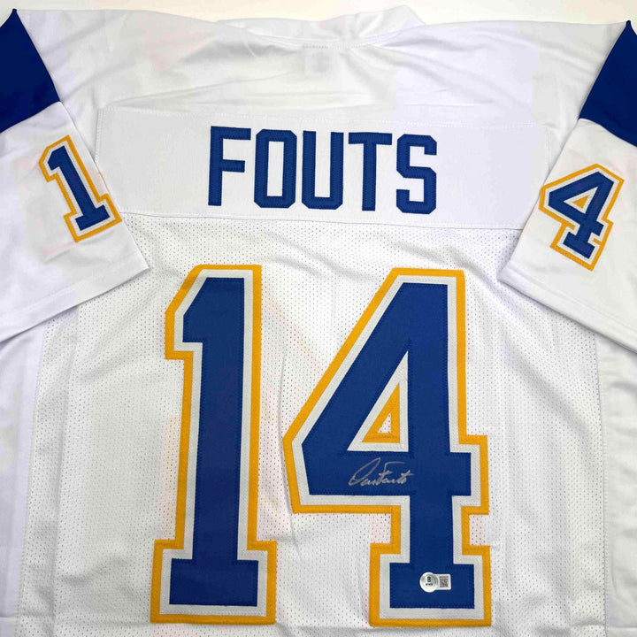 Autographed/Signed Dan Fouts San Diego White Jersey Beckett BAS COA