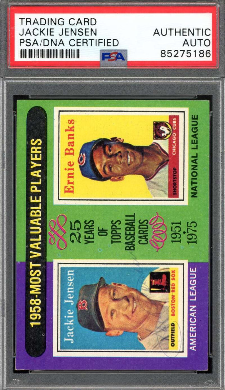 Jackie Jensen PSA DNA Signed 1975 Topps 1958 MVP Autograph