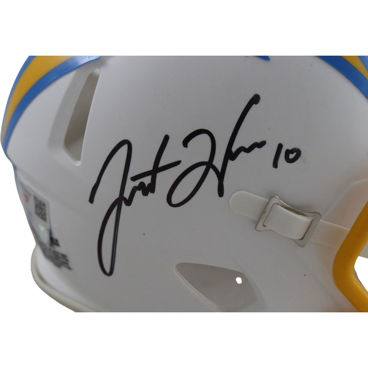 Justin Herbert Autographed Los Angeles Chargers Mini Helmet Fanatics 55217