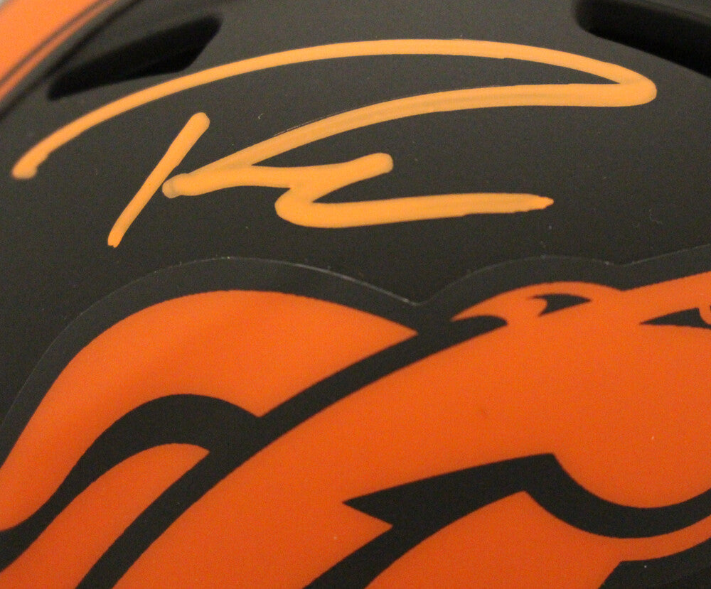 Russell Wilson Autographed Denver Broncos Eclipse Mini Helmet FAN 18016
