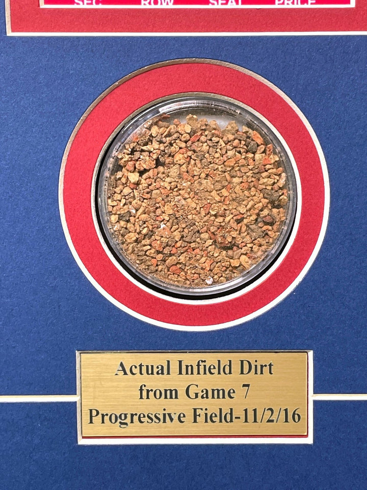 2016 Chicago Cubs Game 7 World Series Game Used Dirt / Ticket Framed Collage COA
