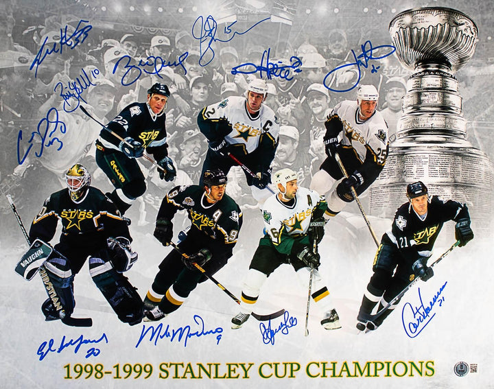 1998/99 Dallas Stars (10) Team Signed 16x20 Stanley Cup Collage Photo BAS