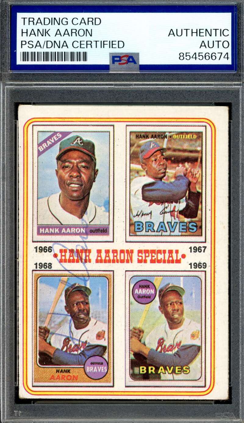 Hank Aaron PSA DNA Vintage Signed 1974 Topps Hank Aaron Special Autograph