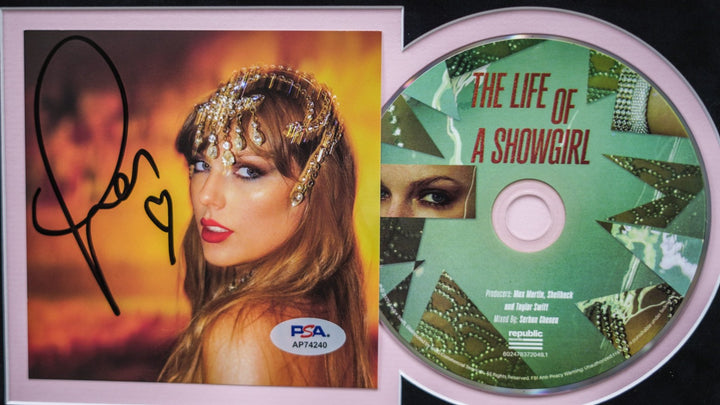 Taylor Swift Signed CD Cover Custom Framed PSA The Life of a Showgirl
