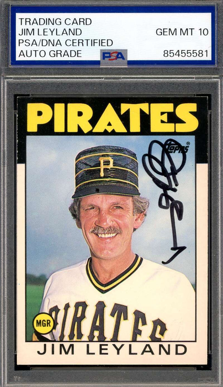 Jim Leyland Gem Mint 10 PSA DNA Signed 1986 Topps Traded Rookie Autograph