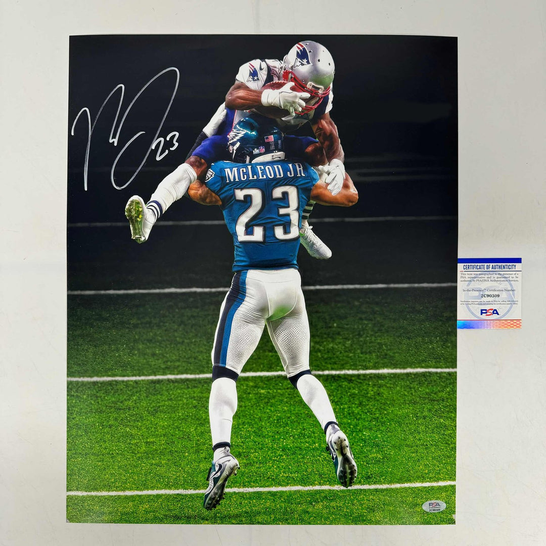 Autographed/Signed Rodney McLeod Jr Eagles Super Bowl 16x20 Photo JSA COA