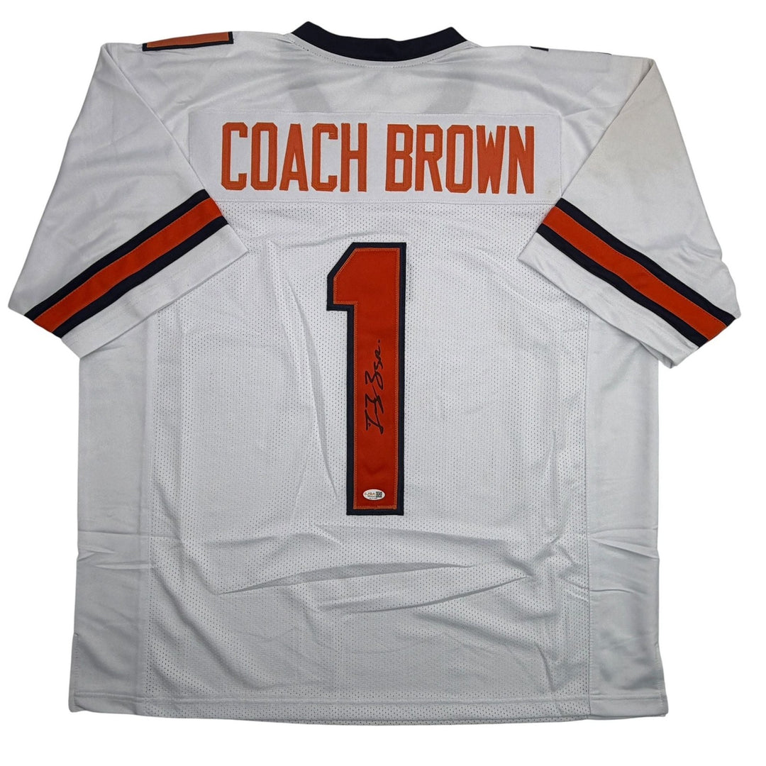 Autographed/Signed Coach Fran Brown Syracuse White College Jersey JSA COA