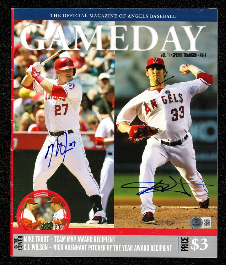 Mike Trout & C.J. Wilson Auto Gameday Program California Angels Beckett #AE16572