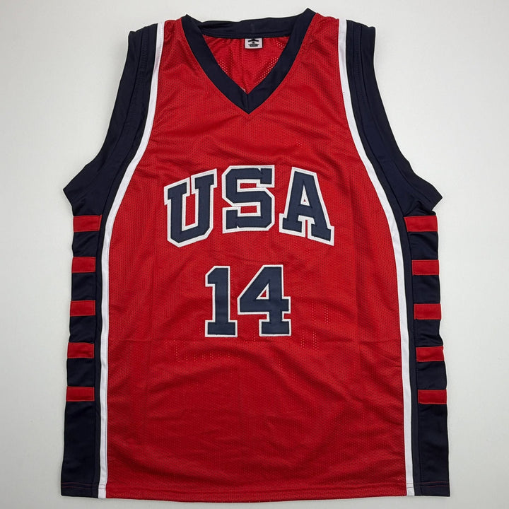 Autographed/Signed Lamar Odom United States USA Olympics Red Jersey JSA COA