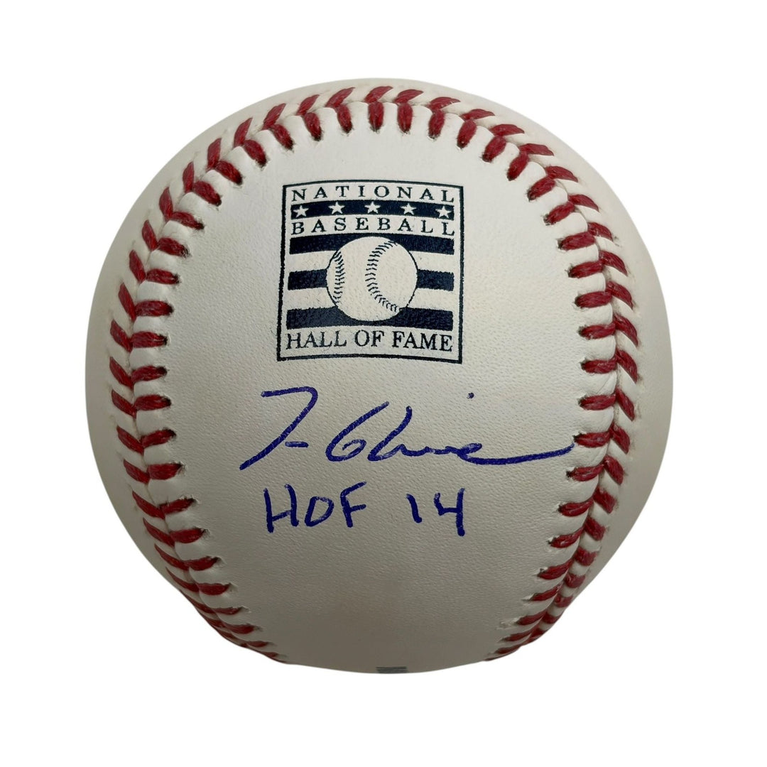 Autographed/Signed Tom Glavine HOF 14 Logo Rawlings ROML Baseball JSA COA
